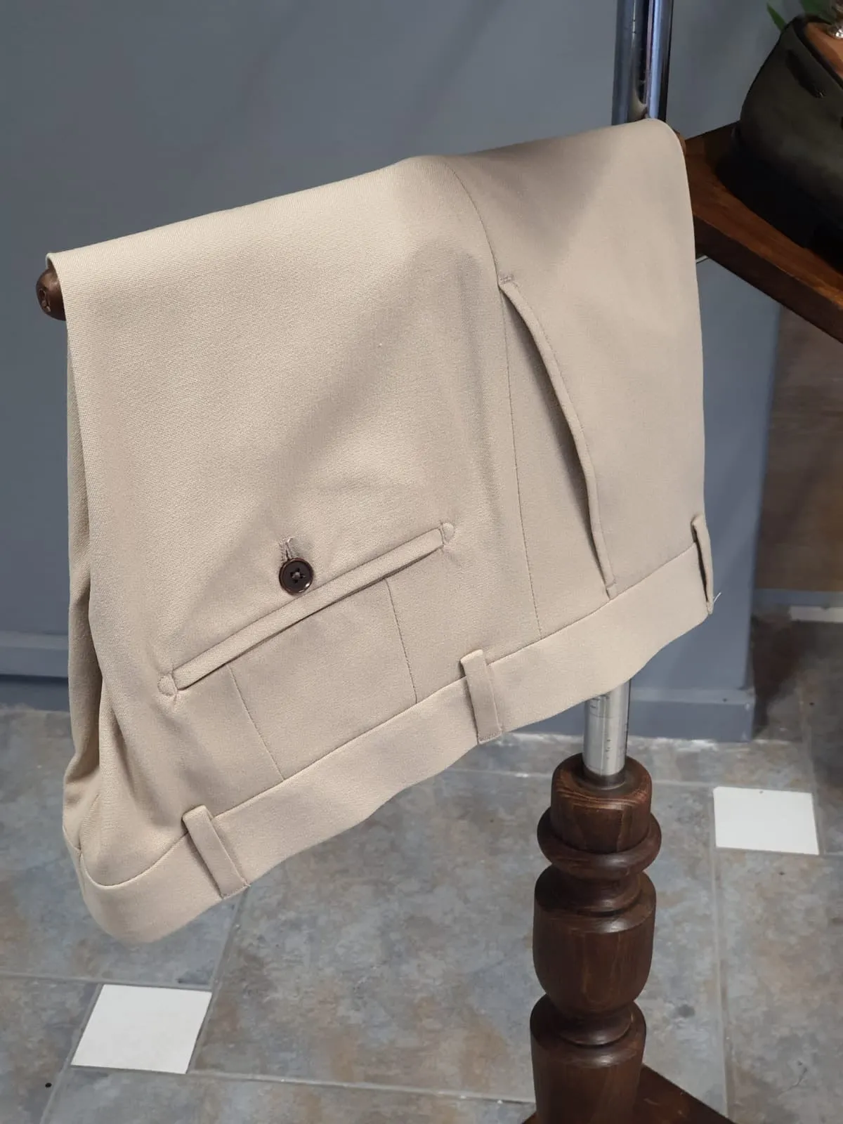 Bristol Beige Slim Fit Cotton Suit - Versatile Elegance for Every Occasion