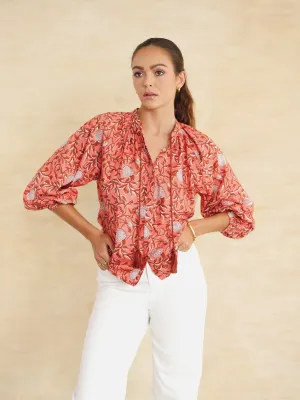 Button Down Baloon Sleeve Shirt