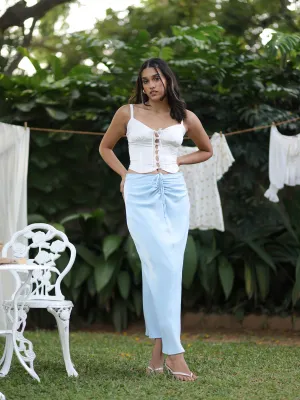 Button Down Corset Detailed  Back Tieup Top