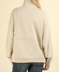 Button Down Sweatshirt - Beige