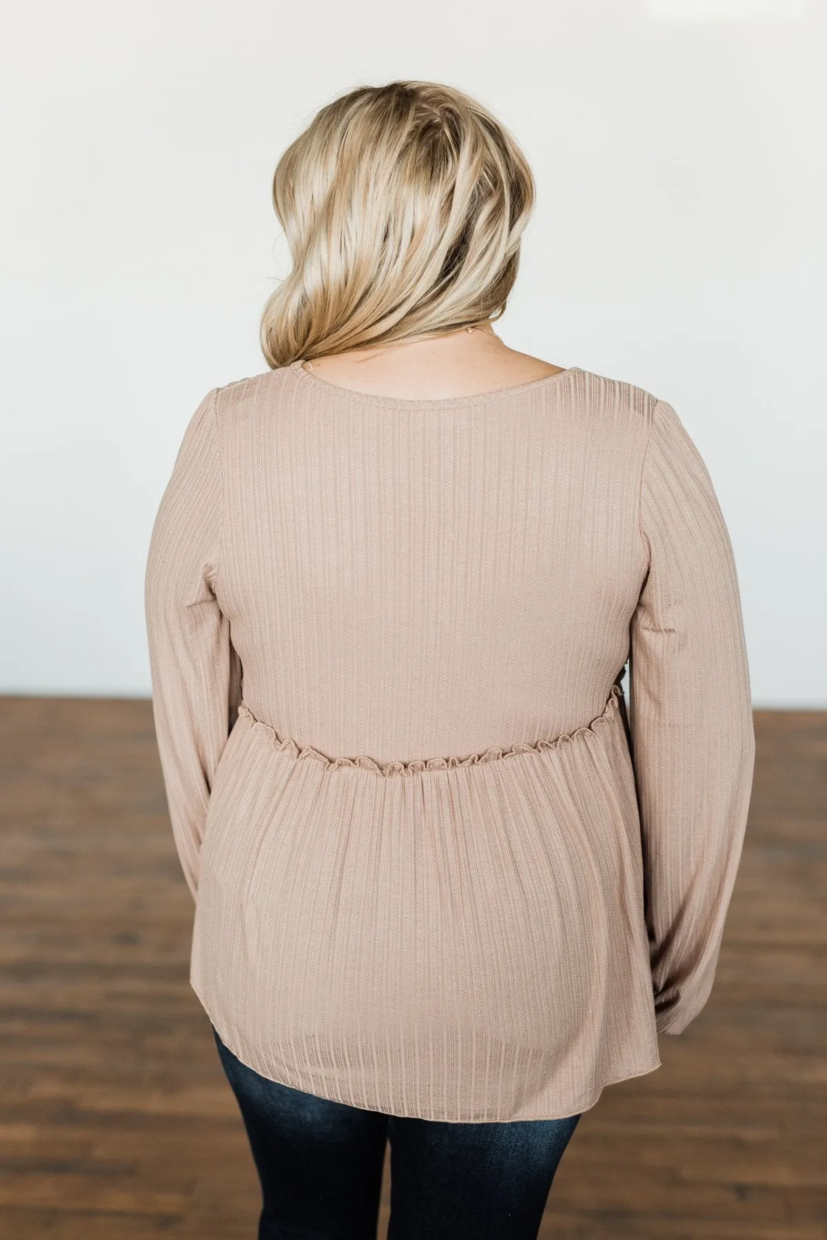 Buttoned Up Beauty Knit Babydoll Top- Natural