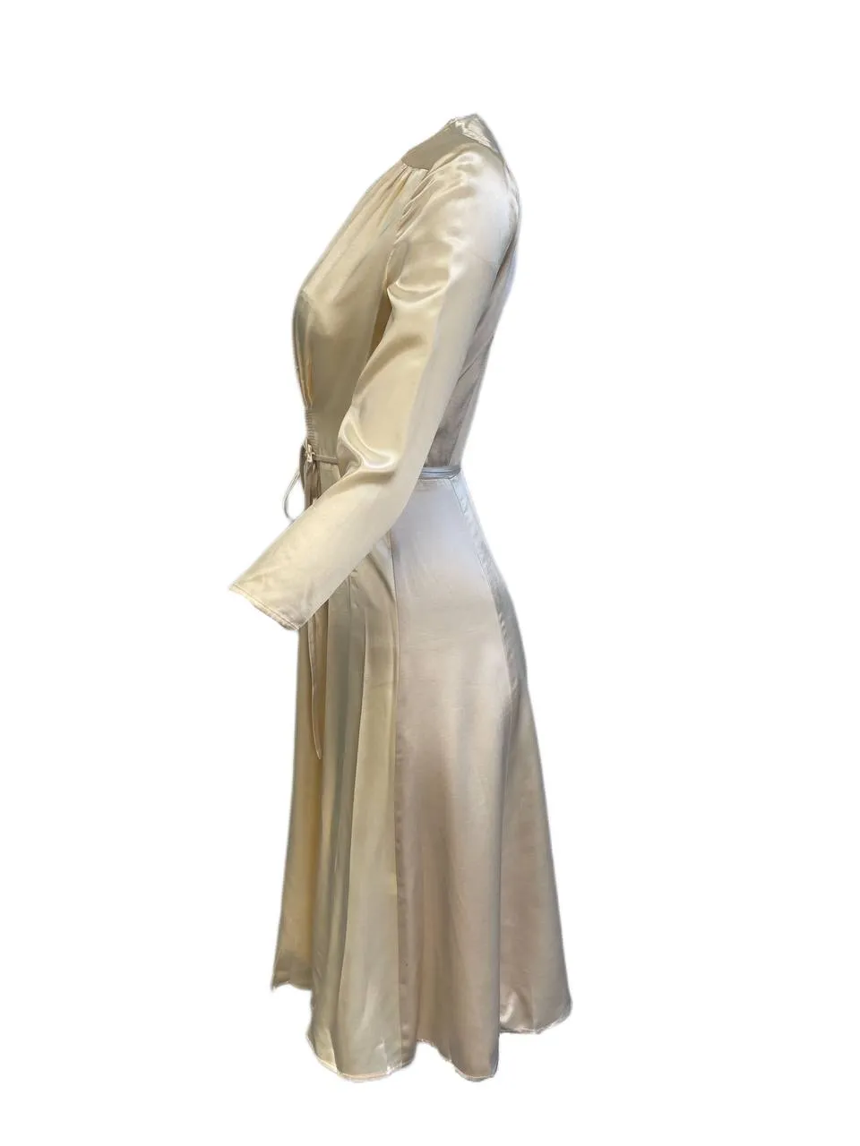 CALLIPYGIAN Women's Taupe Cornsilk Colorblock Wrap Dress NWT
