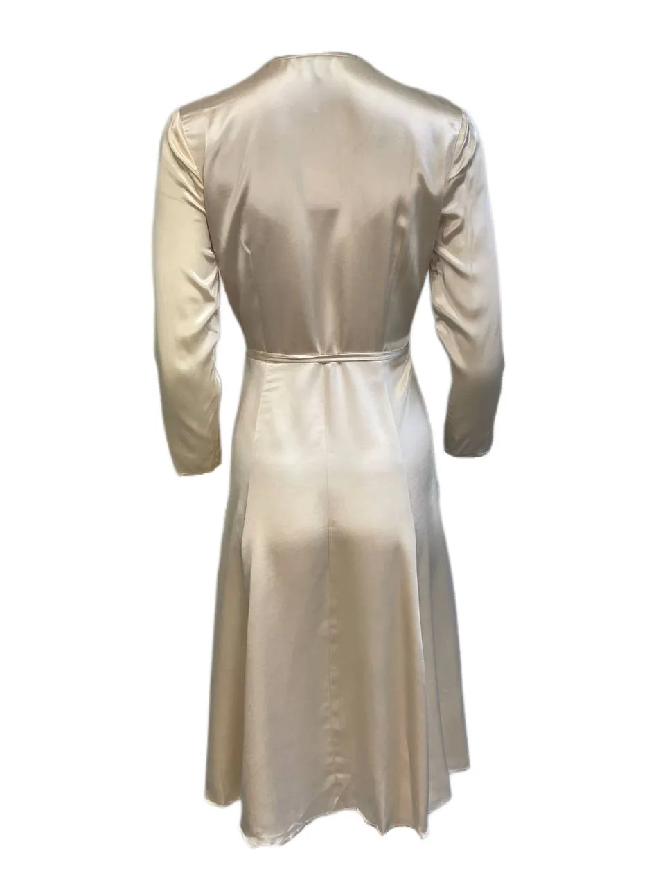 CALLIPYGIAN Women's Taupe Cornsilk Colorblock Wrap Dress NWT