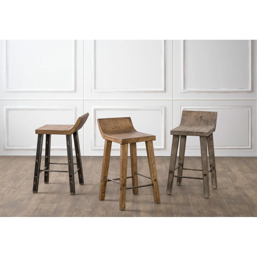 Carlson Solid Wood Stool Joss & Main Color: Rustic Brown Seat Height: Counter Stool (24" Seat Height)