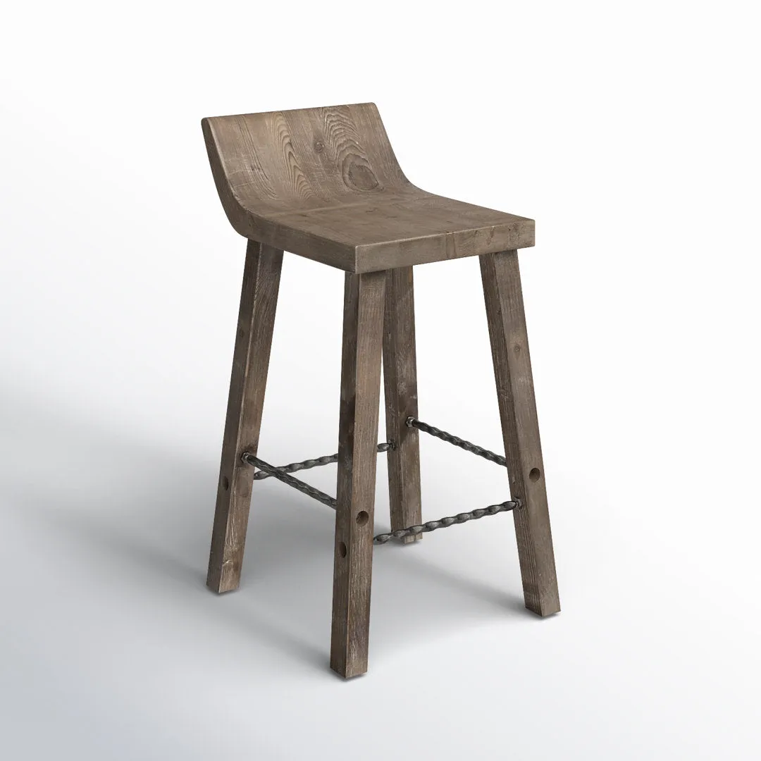 Carlson Solid Wood Stool Joss & Main Color: Rustic Brown Seat Height: Counter Stool (24" Seat Height)