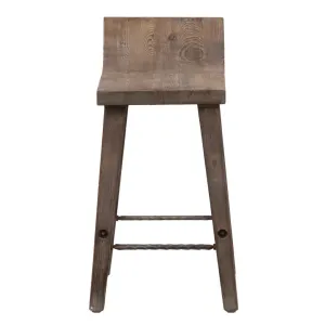 Carlson Solid Wood Stool Joss & Main Color: Rustic Brown Seat Height: Counter Stool (24" Seat Height)