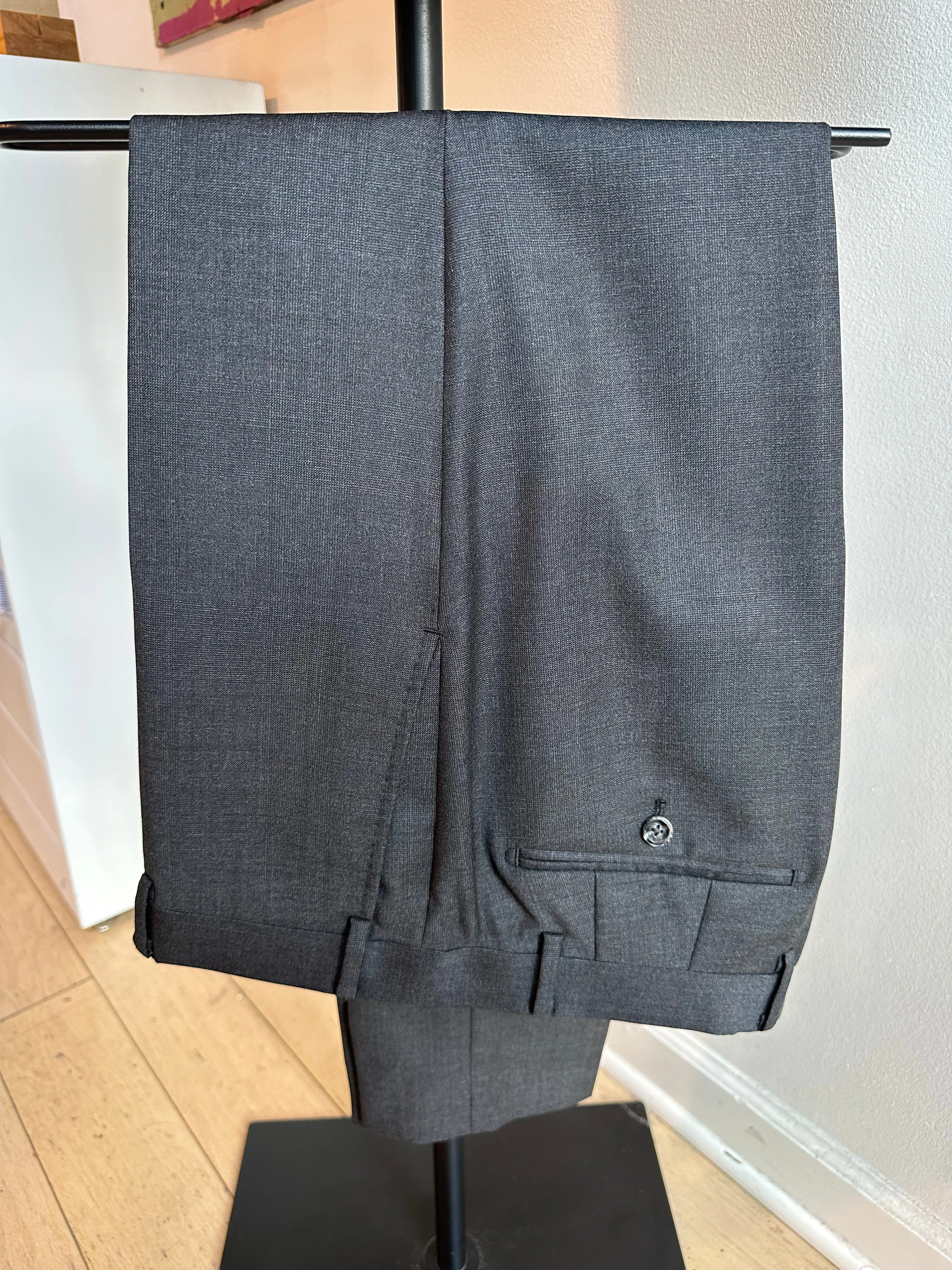 Charcoal Glenplaid Premium Italian Suit Pants