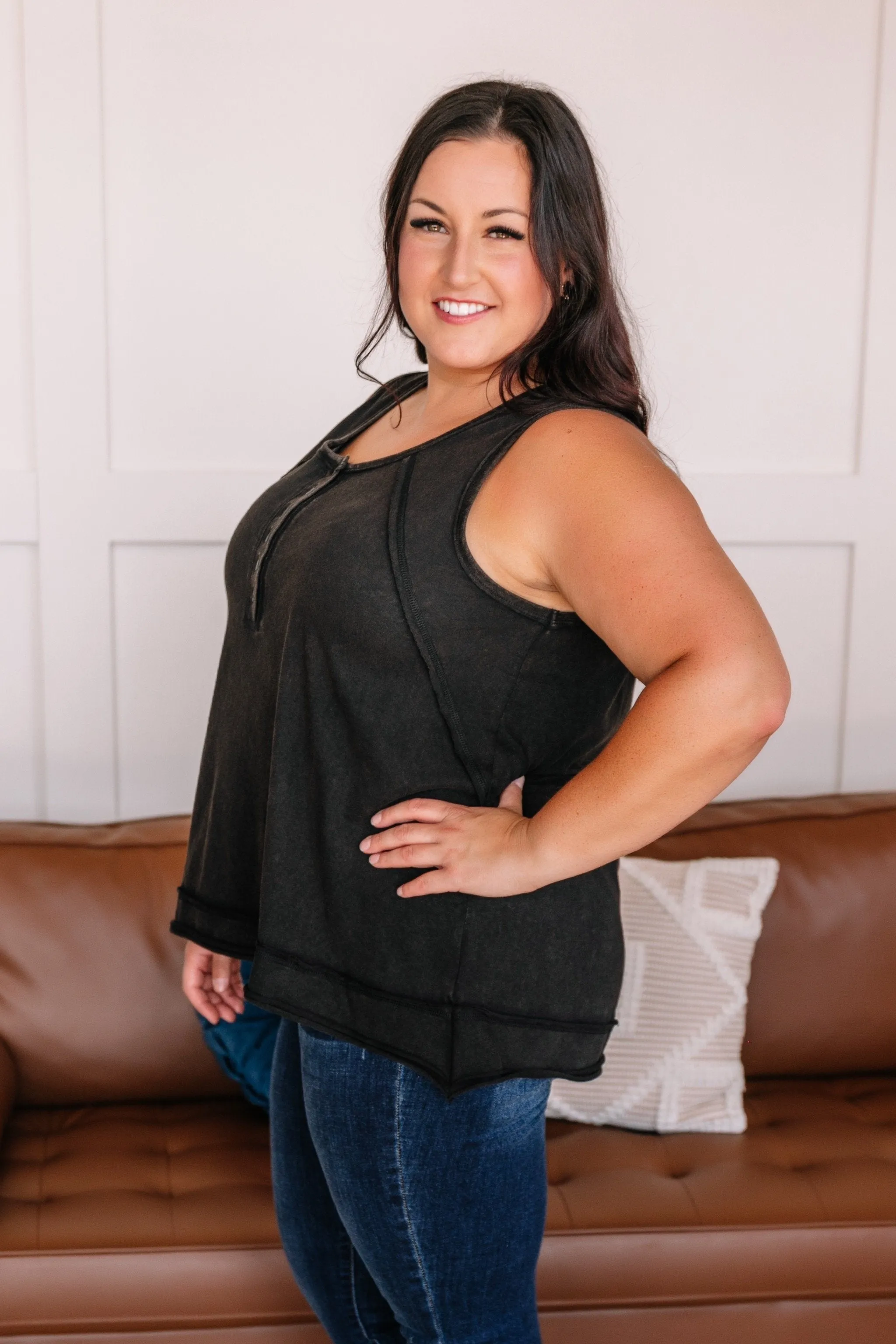 Chart A New Course Mineral Wash Sleeveless Top