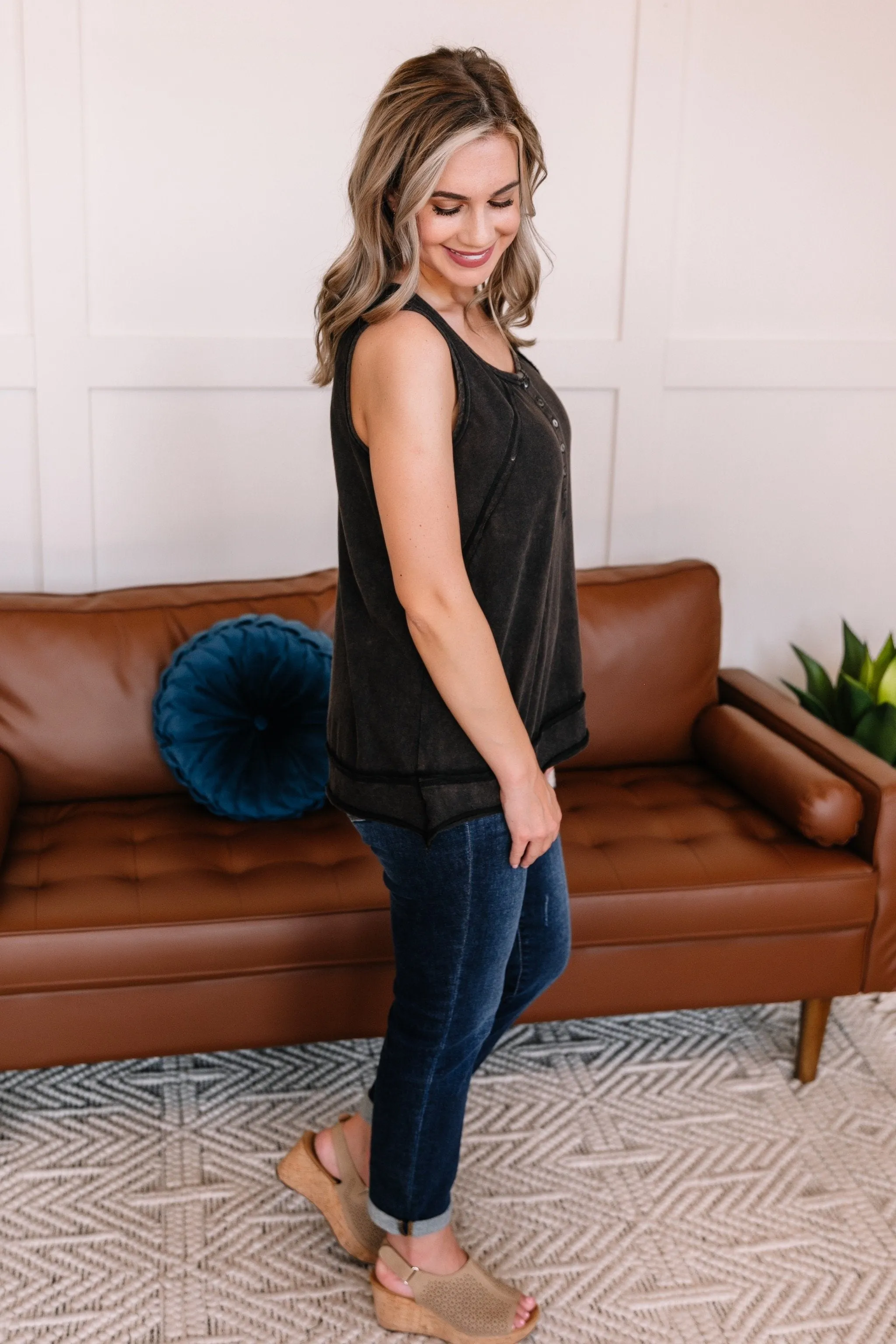 Chart A New Course Mineral Wash Sleeveless Top