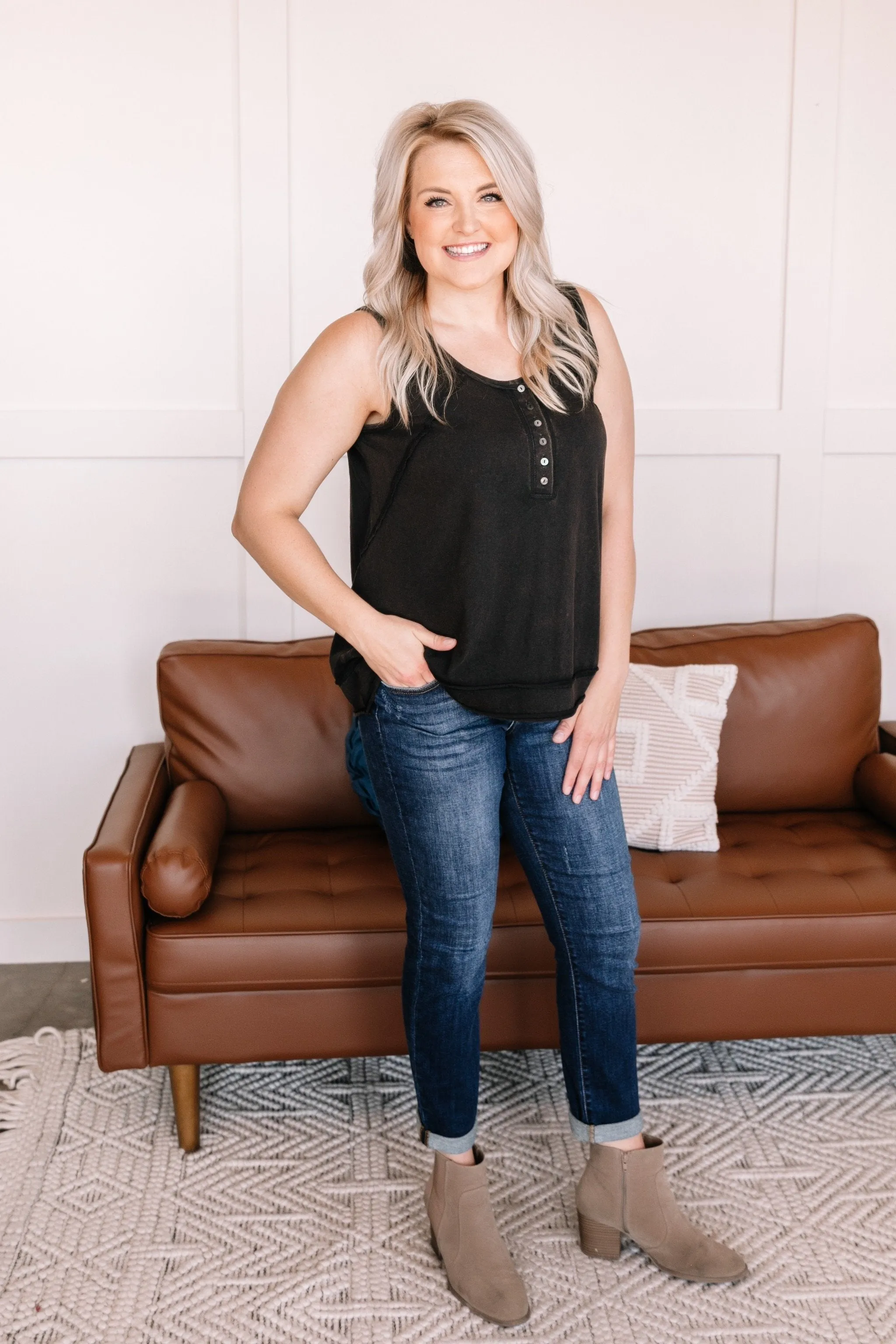 Chart A New Course Mineral Wash Sleeveless Top
