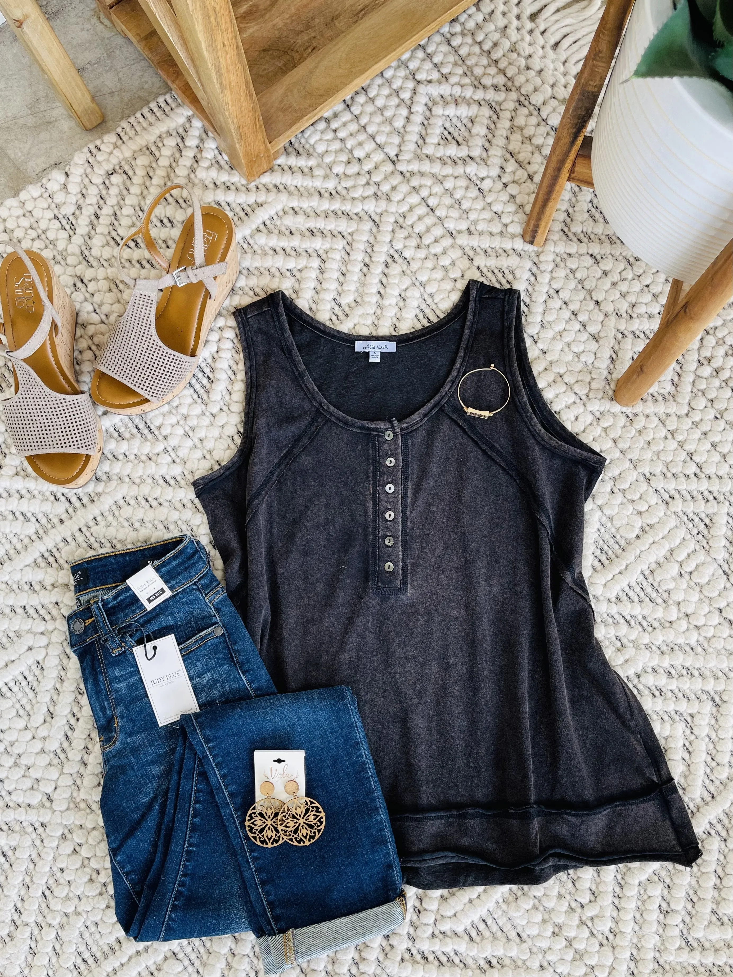 Chart A New Course Mineral Wash Sleeveless Top
