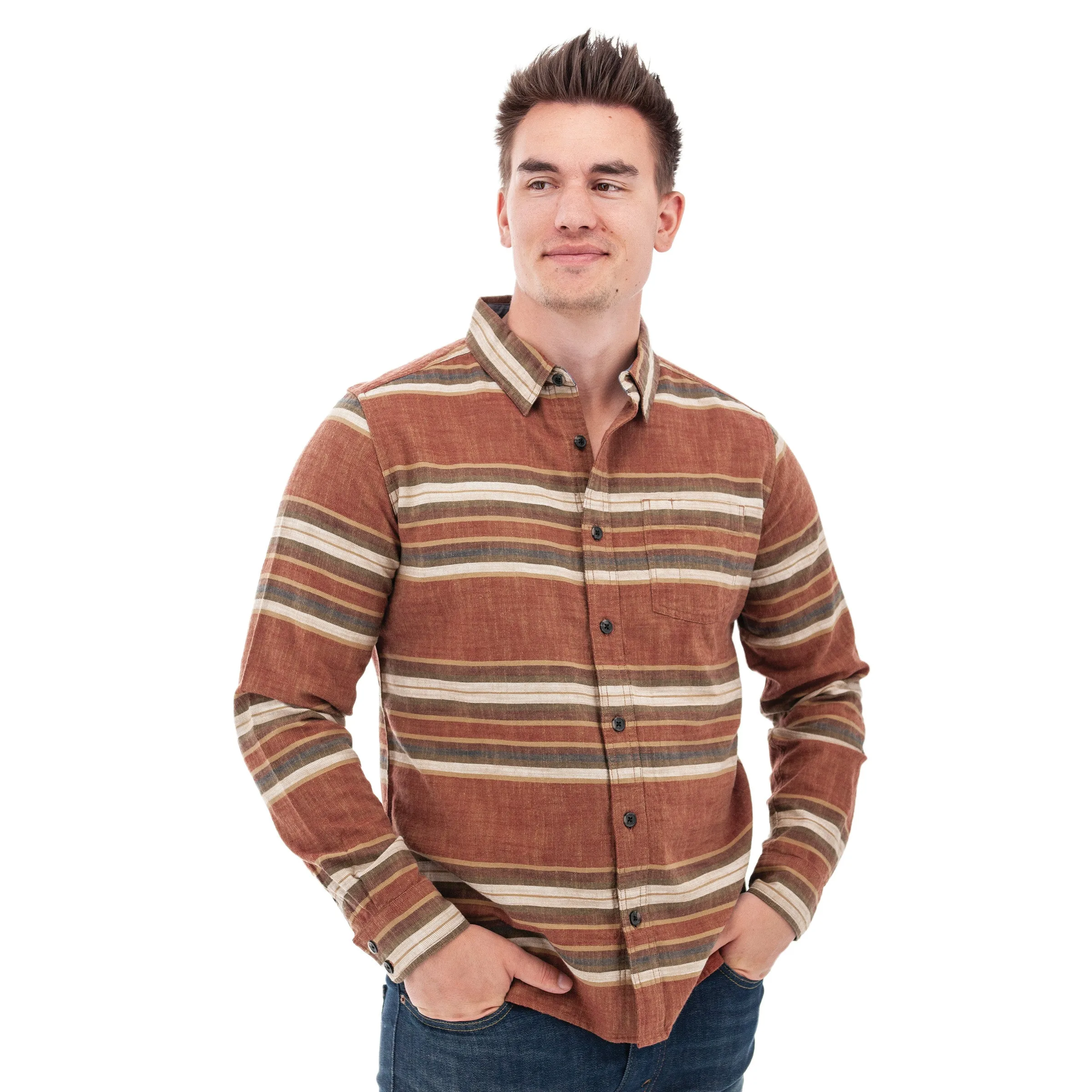 Chase Organic Hidden Button-Down Shirt - A15652