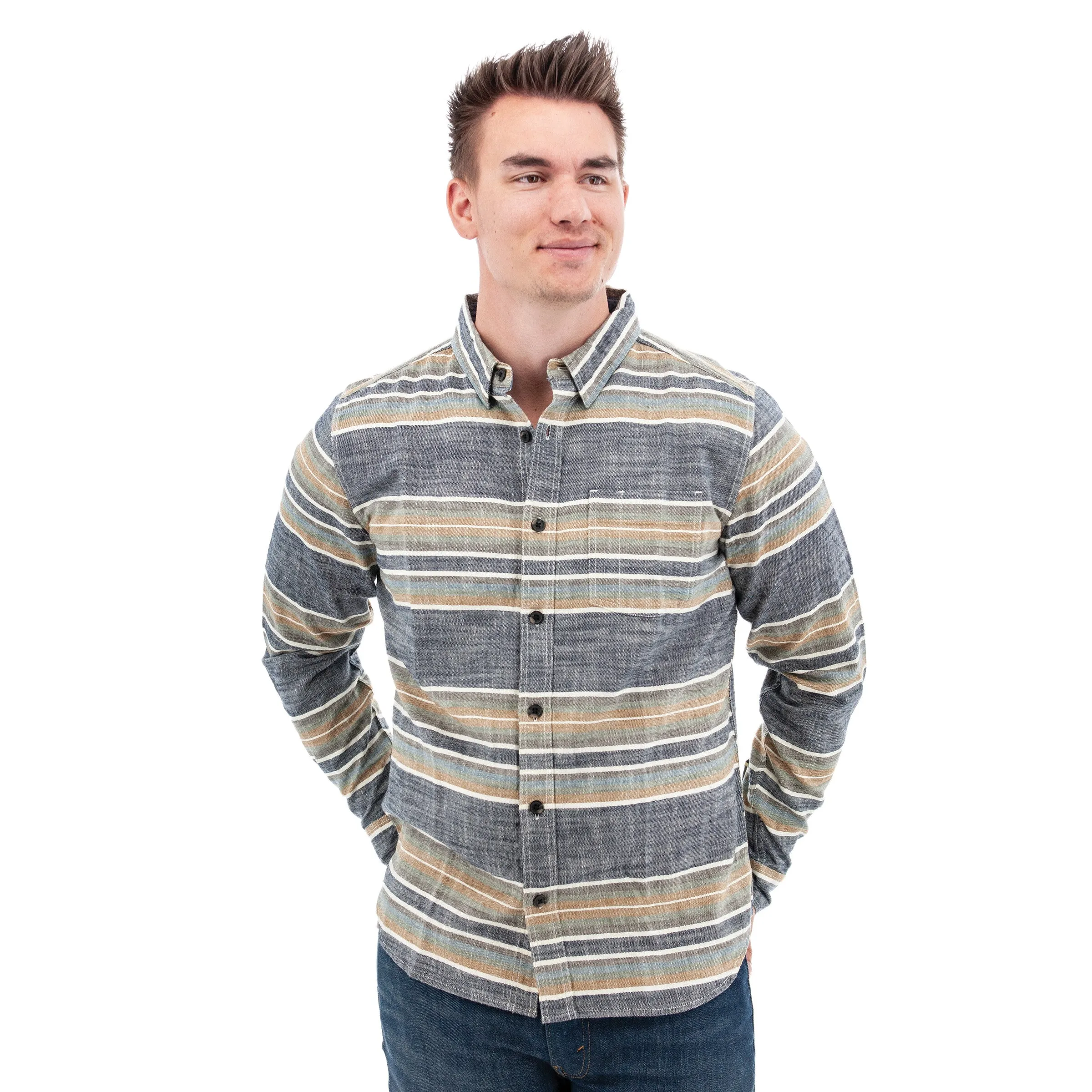 Chase Organic Hidden Button-Down Shirt - A15652
