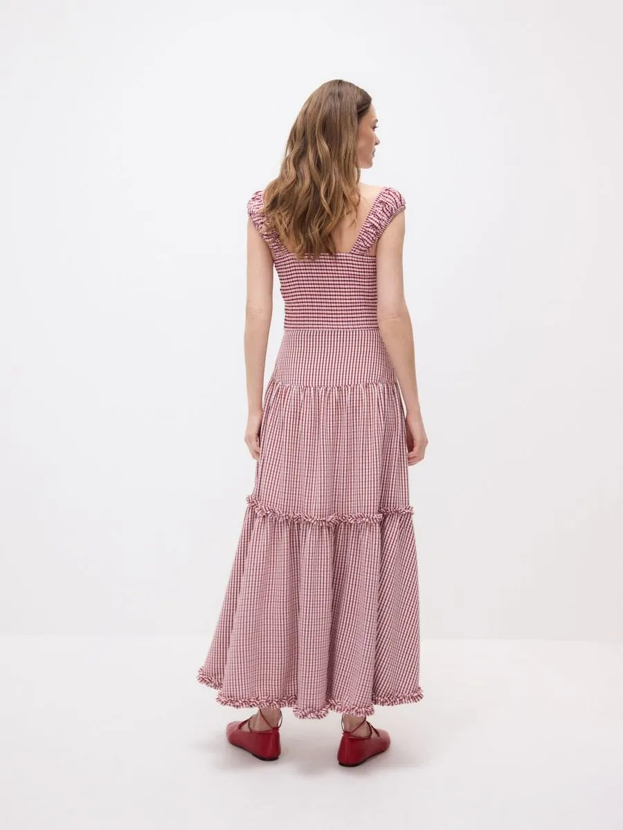 Check midi skirt