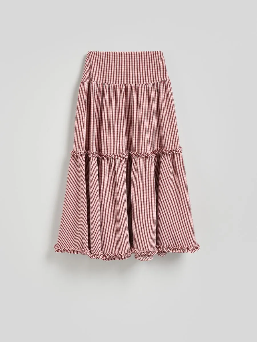 Check midi skirt