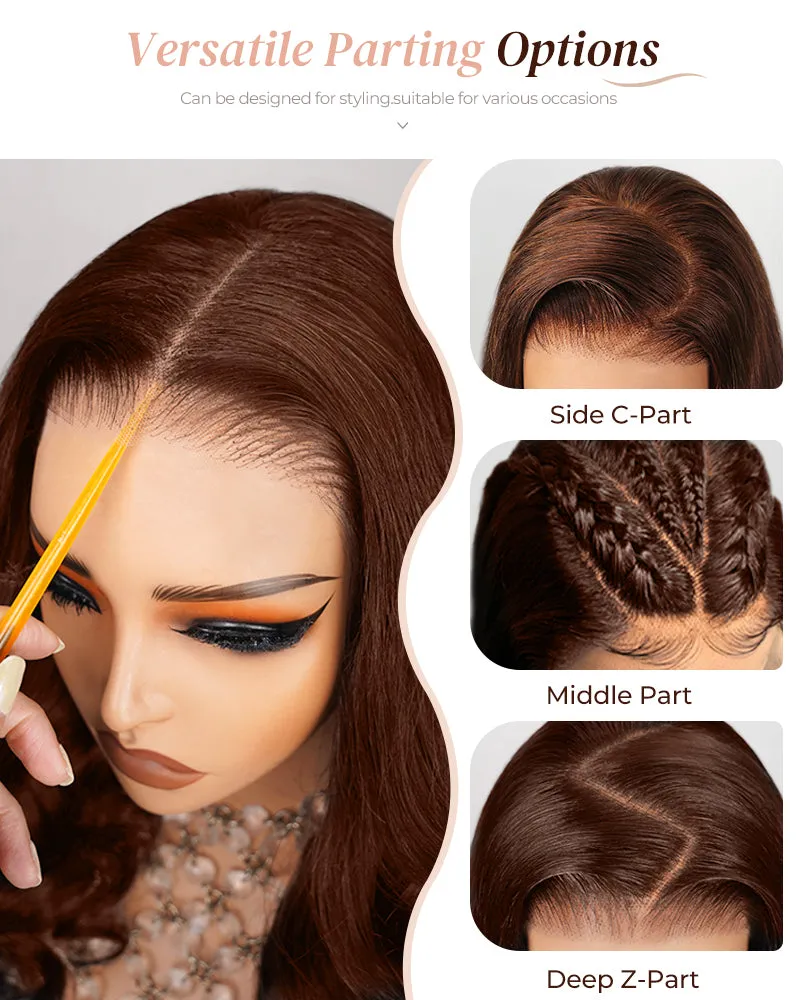 Chestnut Dark Brown Body Wave 6x5/13x4 Lace Front Glueless Human Hair Wig Free Part