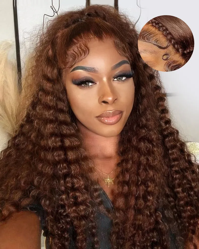 Chestnut Dark Brown Body Wave 6x5/13x4 Lace Front Glueless Human Hair Wig Free Part
