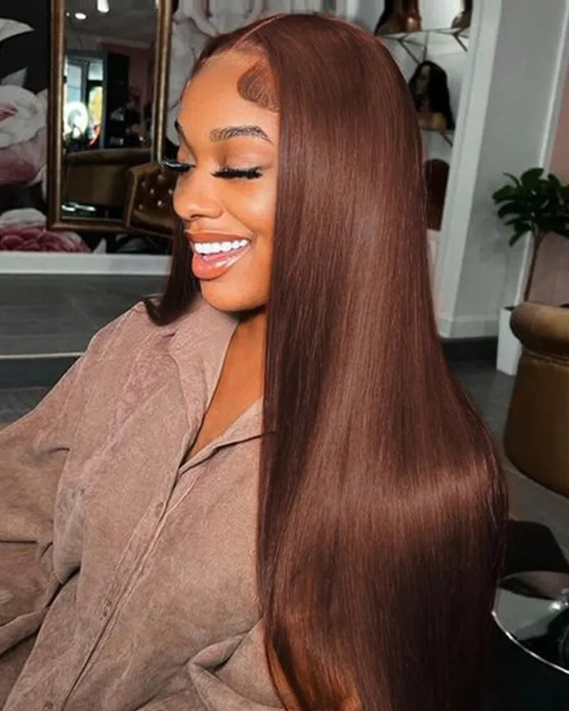 Chestnut Dark Brown Body Wave 6x5/13x4 Lace Front Glueless Human Hair Wig Free Part