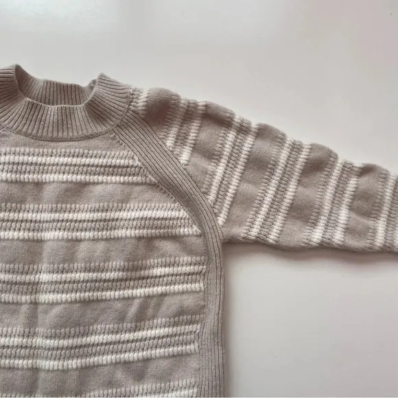 Club Monaco Striped Raglan Wool Knit Crewneck Sweater Size Small