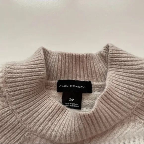 Club Monaco Striped Raglan Wool Knit Crewneck Sweater Size Small