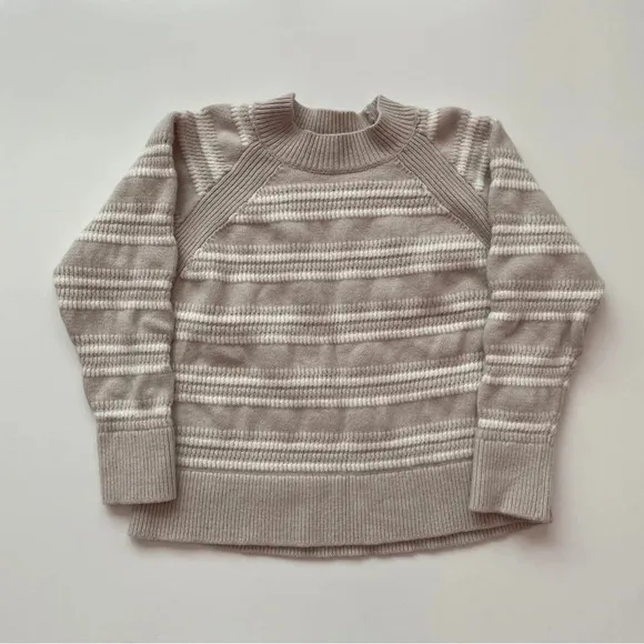 Club Monaco Striped Raglan Wool Knit Crewneck Sweater Size Small