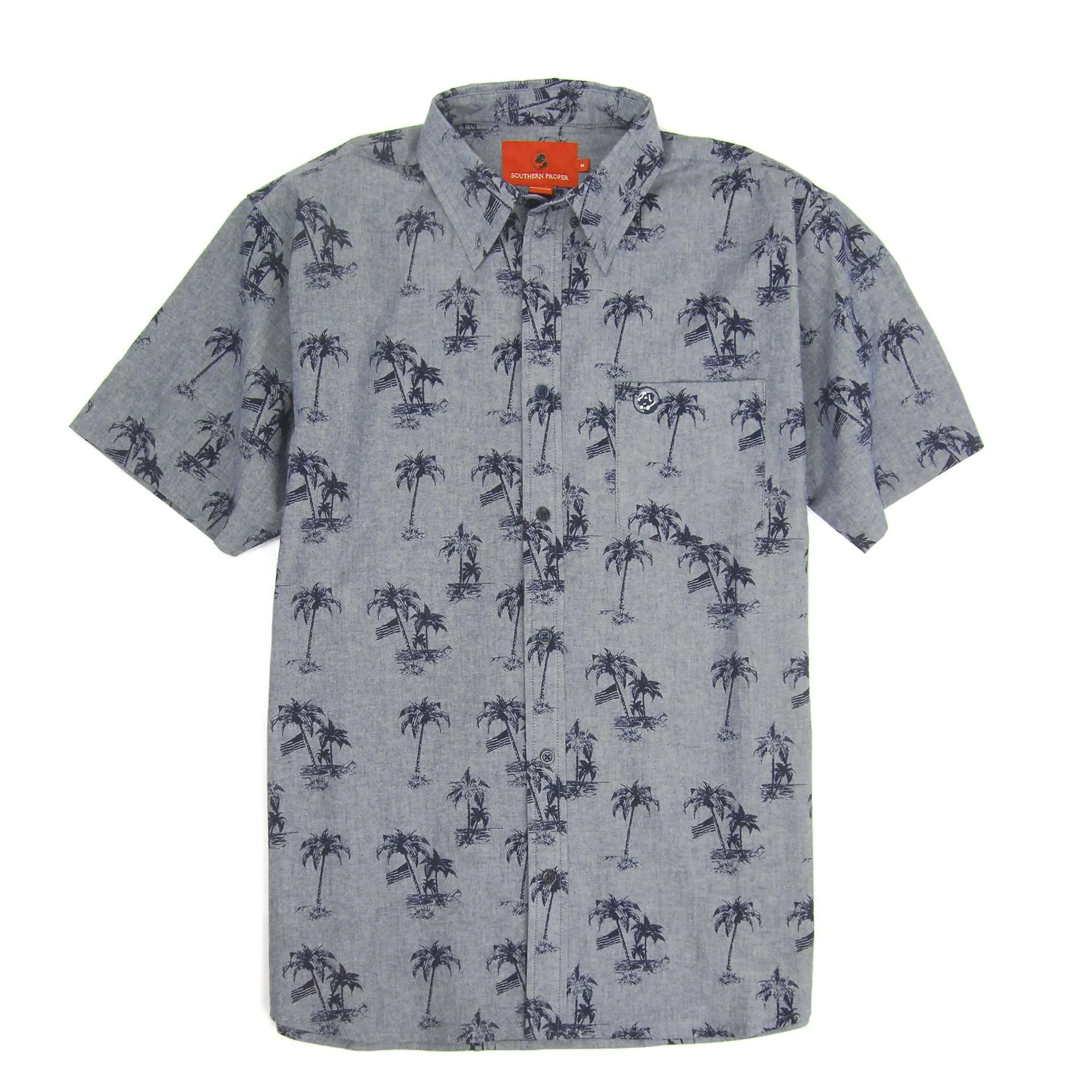 Cocktail Shirt: Chambray Palm