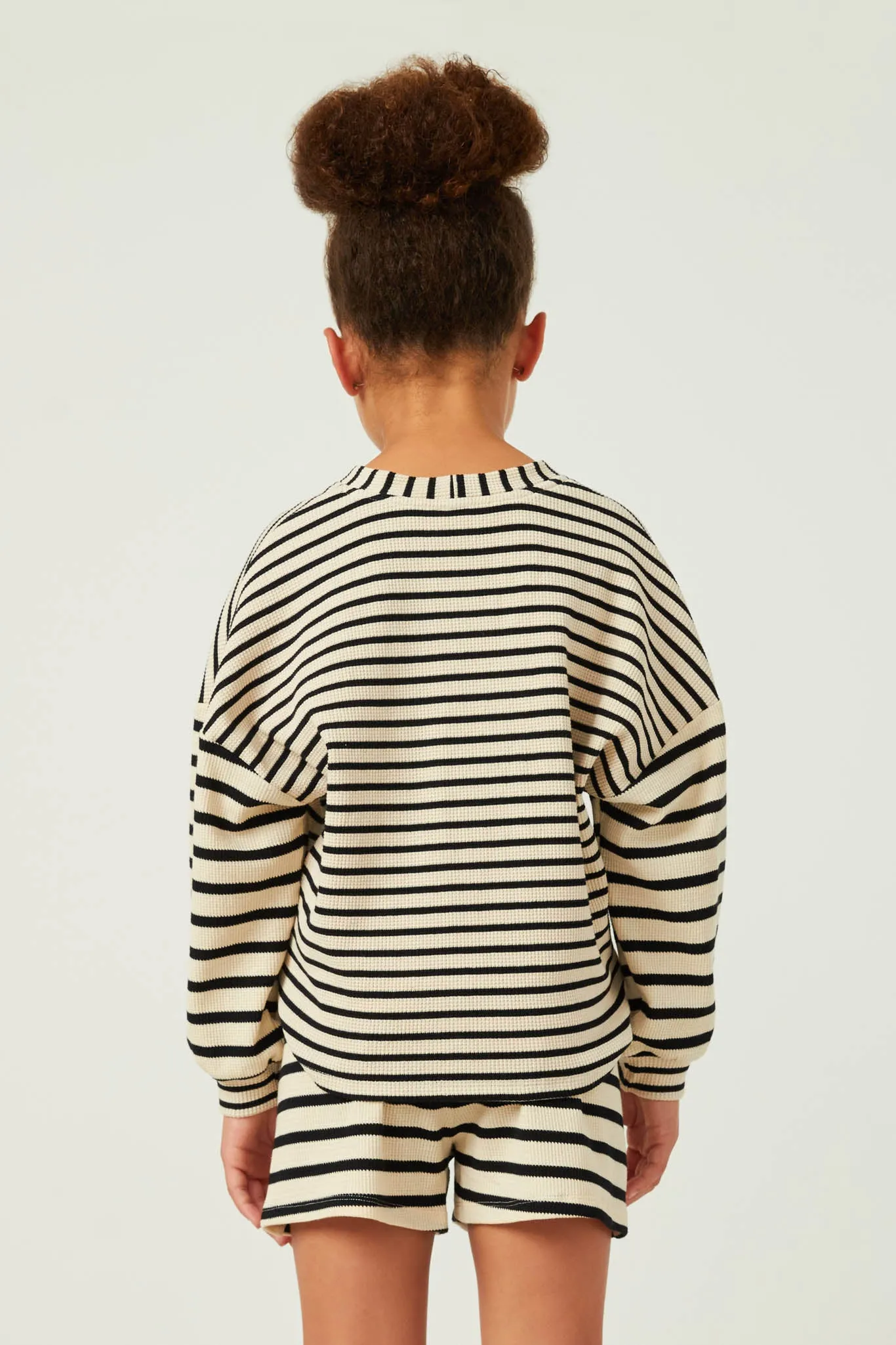 Contrast Stripe Sleeve Buttoned Cardigan