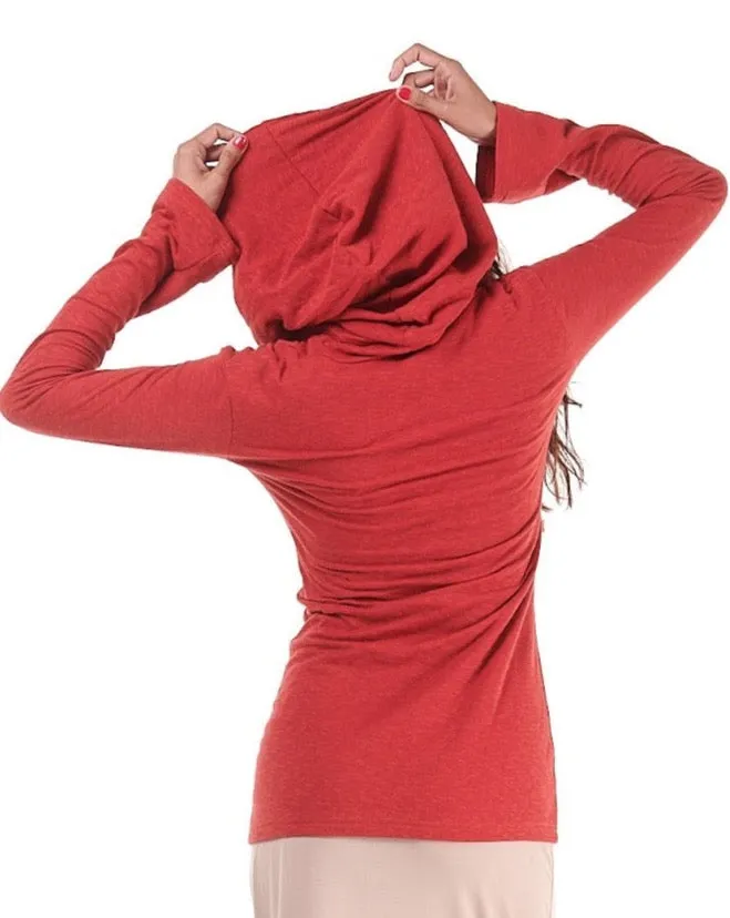 Cotton Long Neck Cowl Hoodie