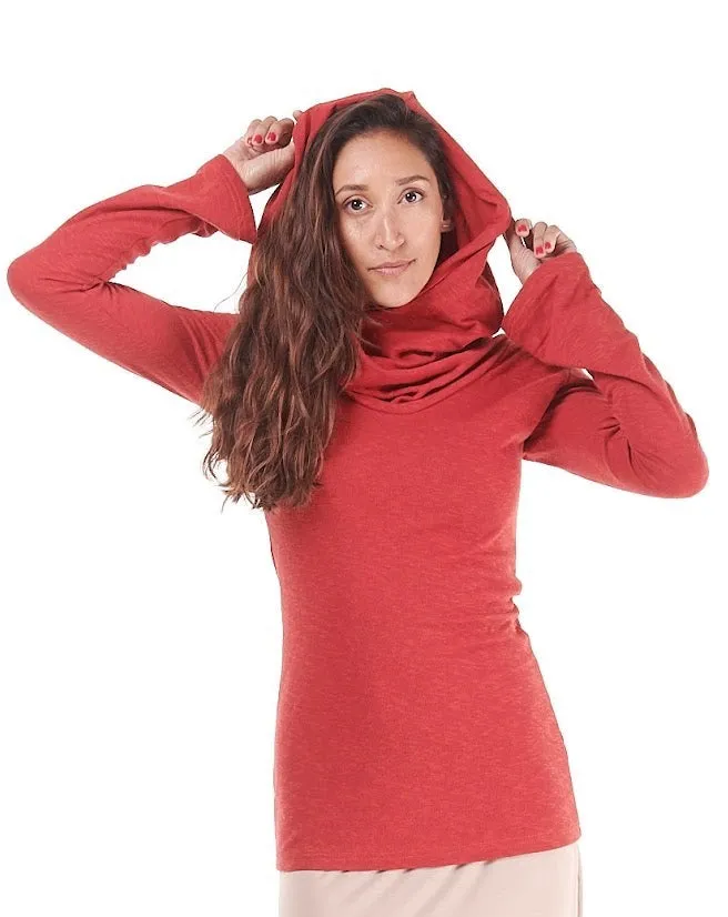 Cotton Long Neck Cowl Hoodie