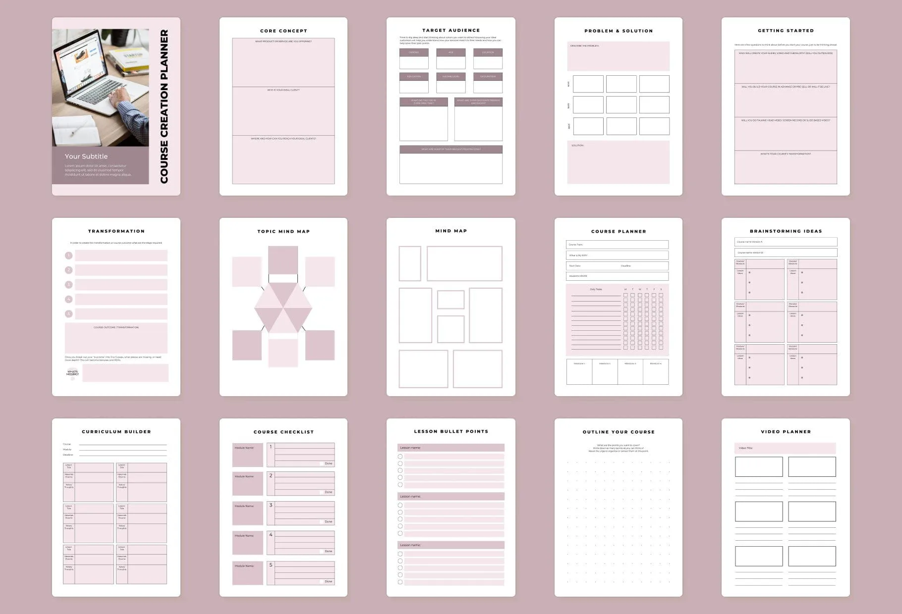 Course Creation Planner Canva Template