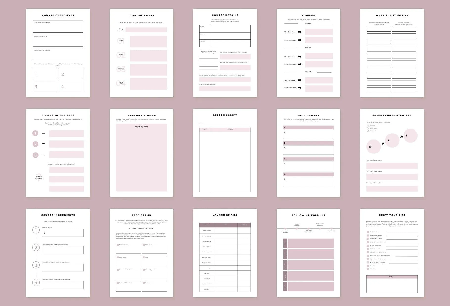 Course Creation Planner Canva Template