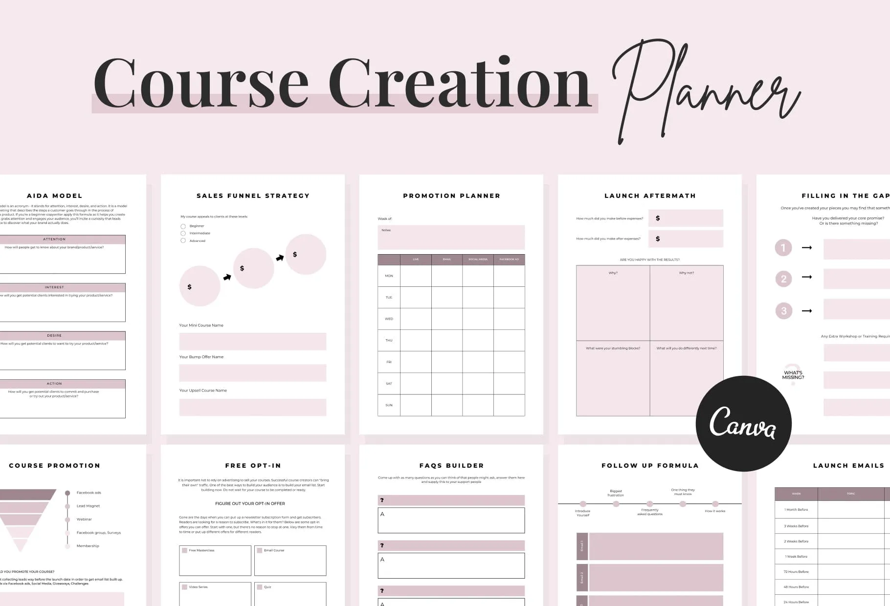 Course Creation Planner Canva Template