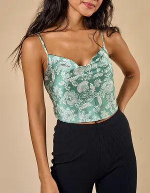 Cowl Neck Criss Cross Back Crop Top