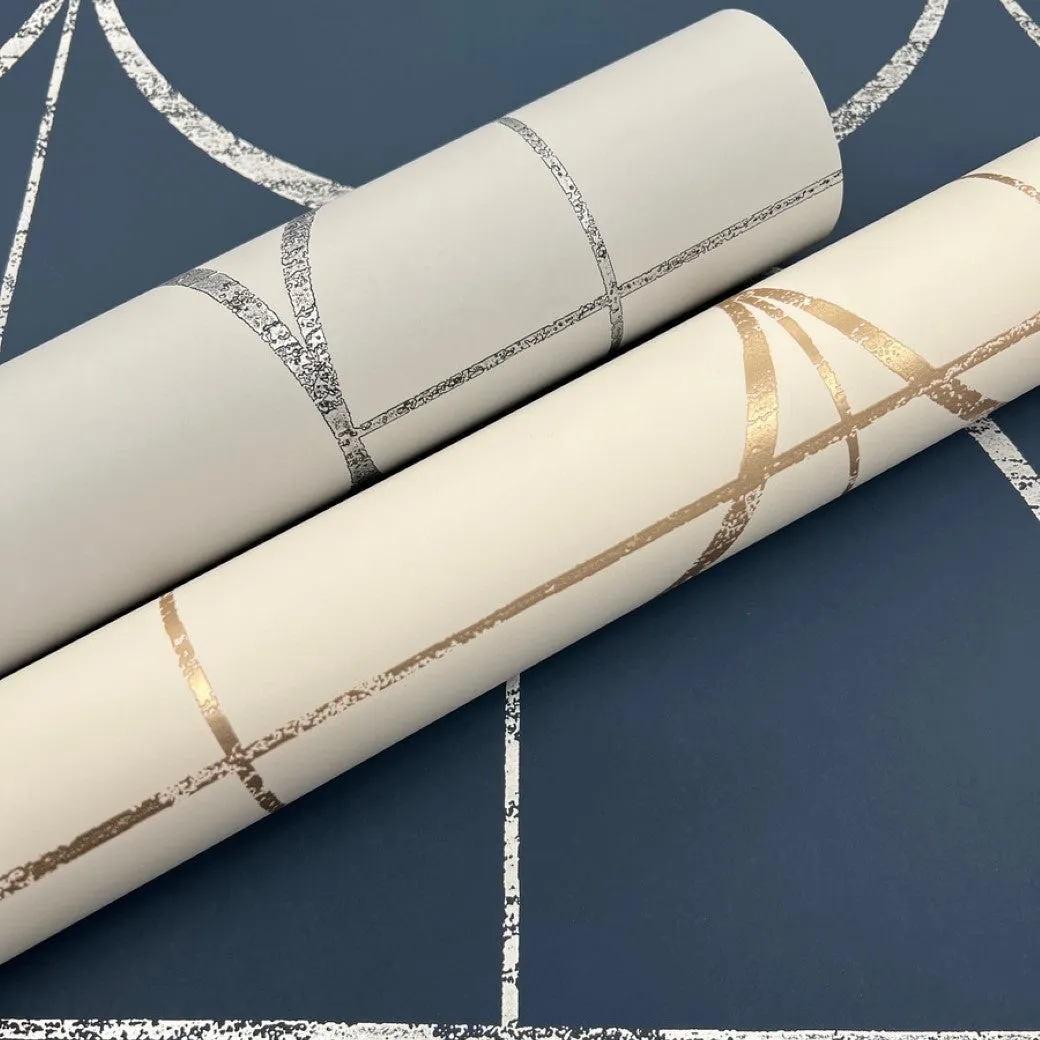 Cream & Gold Sun Circles Wallpaper (60 SqFt)