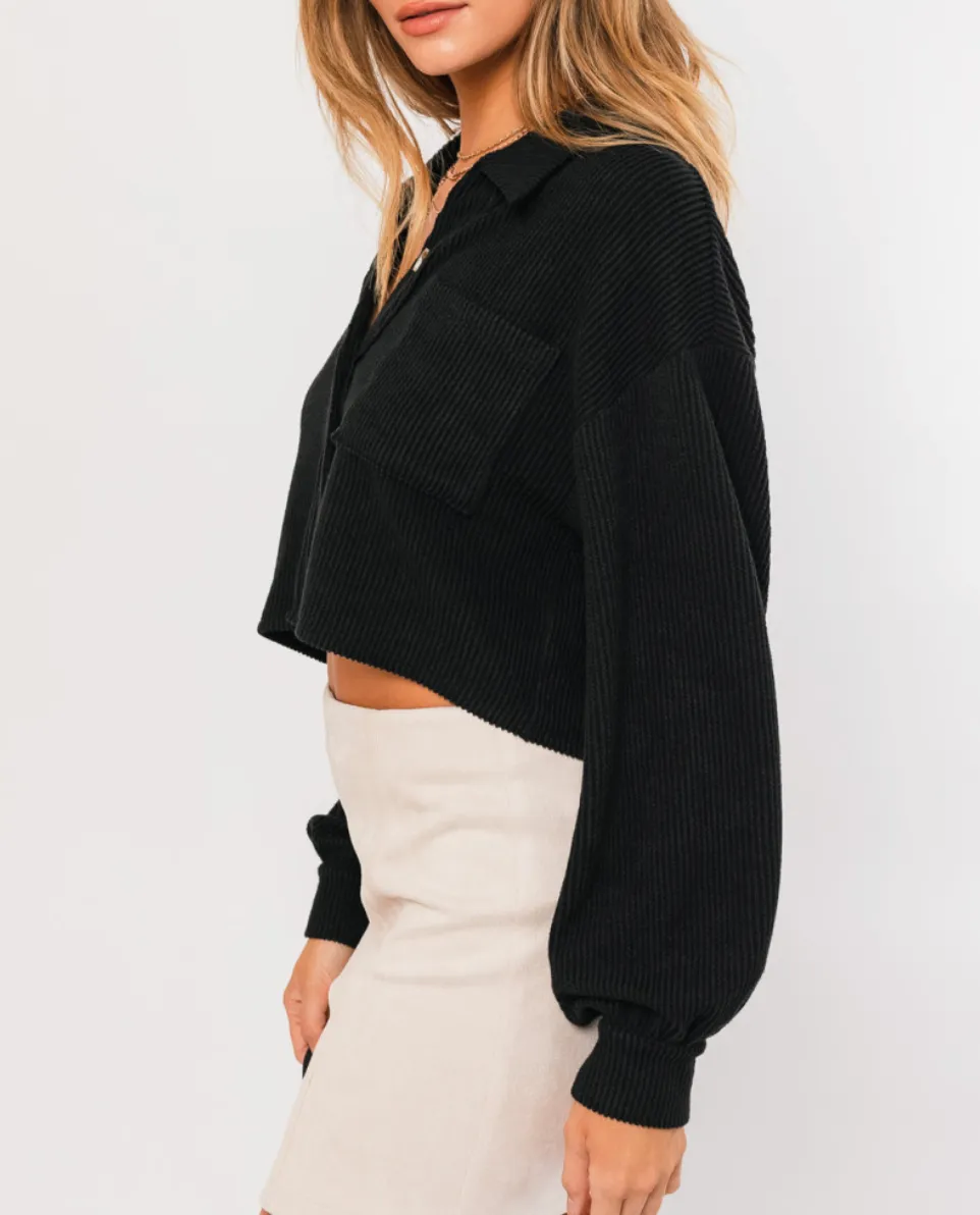 Cropped Button Down Shacket