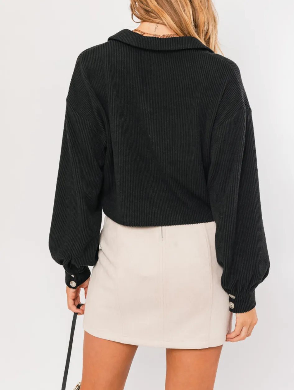 Cropped Button Down Shacket