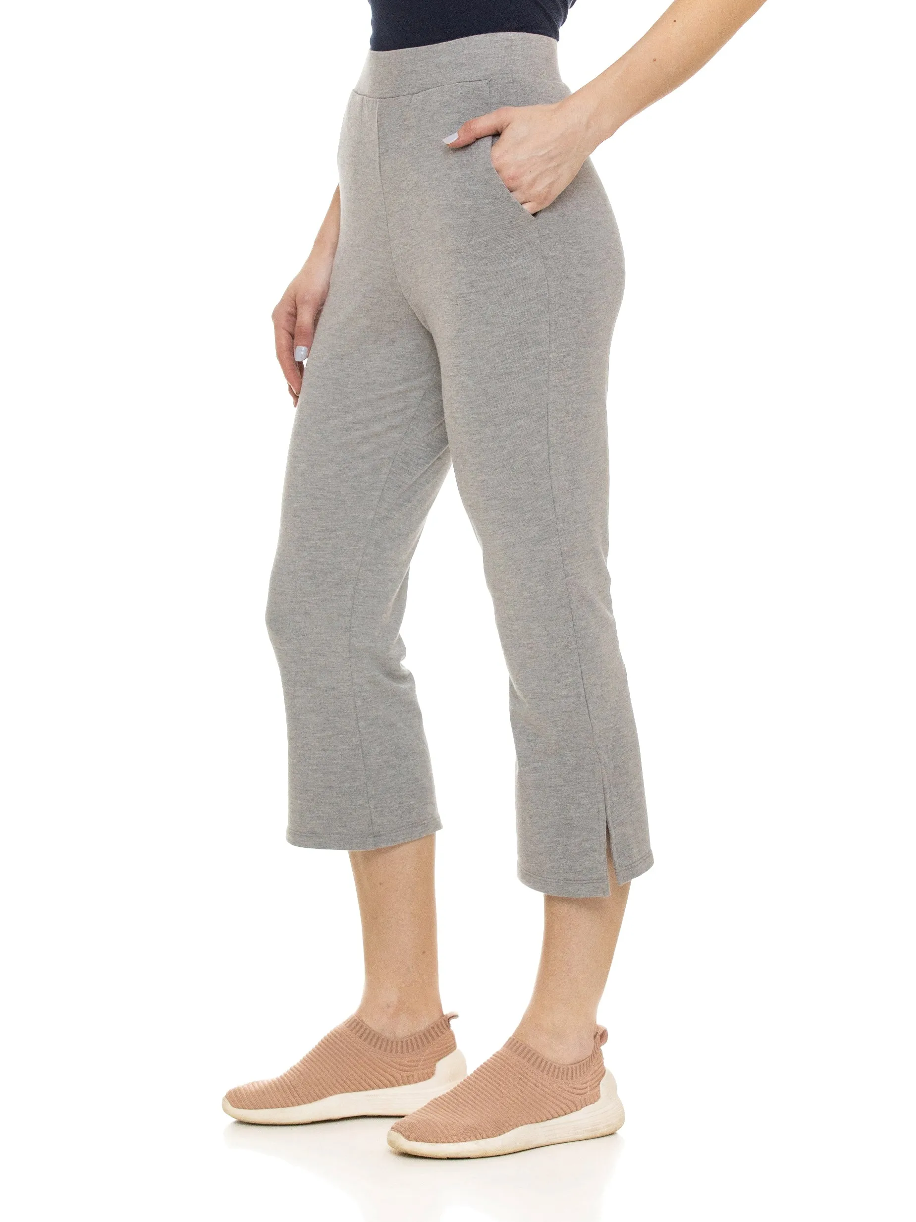 Cropped Length with Slit Detail Bottom (Heather Grey)