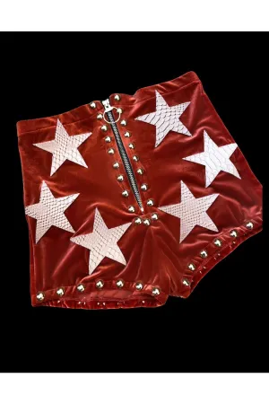 (Custom) Star Studded Hotpants - Red