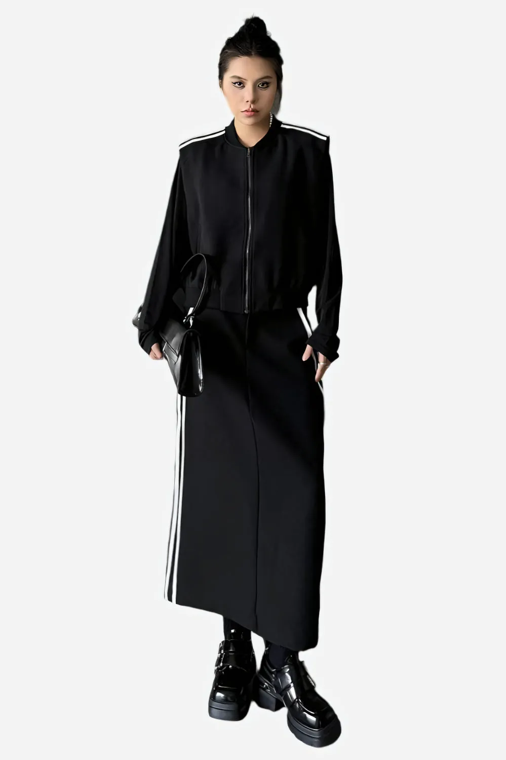 Cyber Stride Midi Skirt