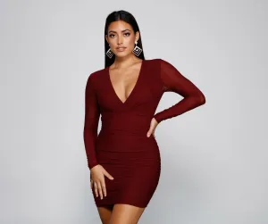 Date Night Ready Charming Ruched Mini Dress