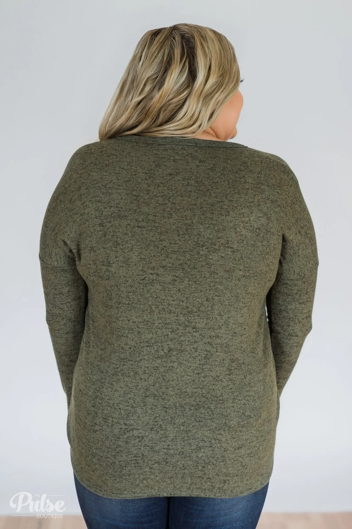 Dearly Loved Button Down Top- Olive