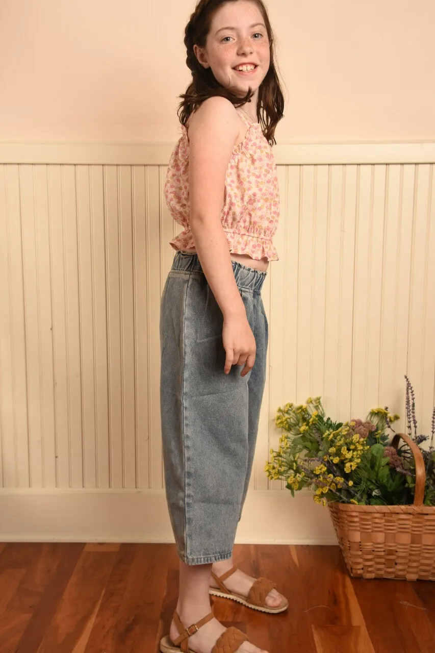 Denim Cropped Pants