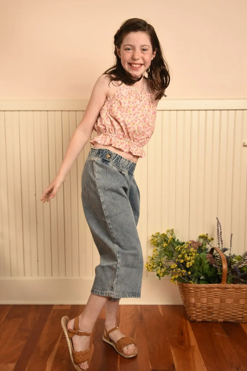 Denim Cropped Pants