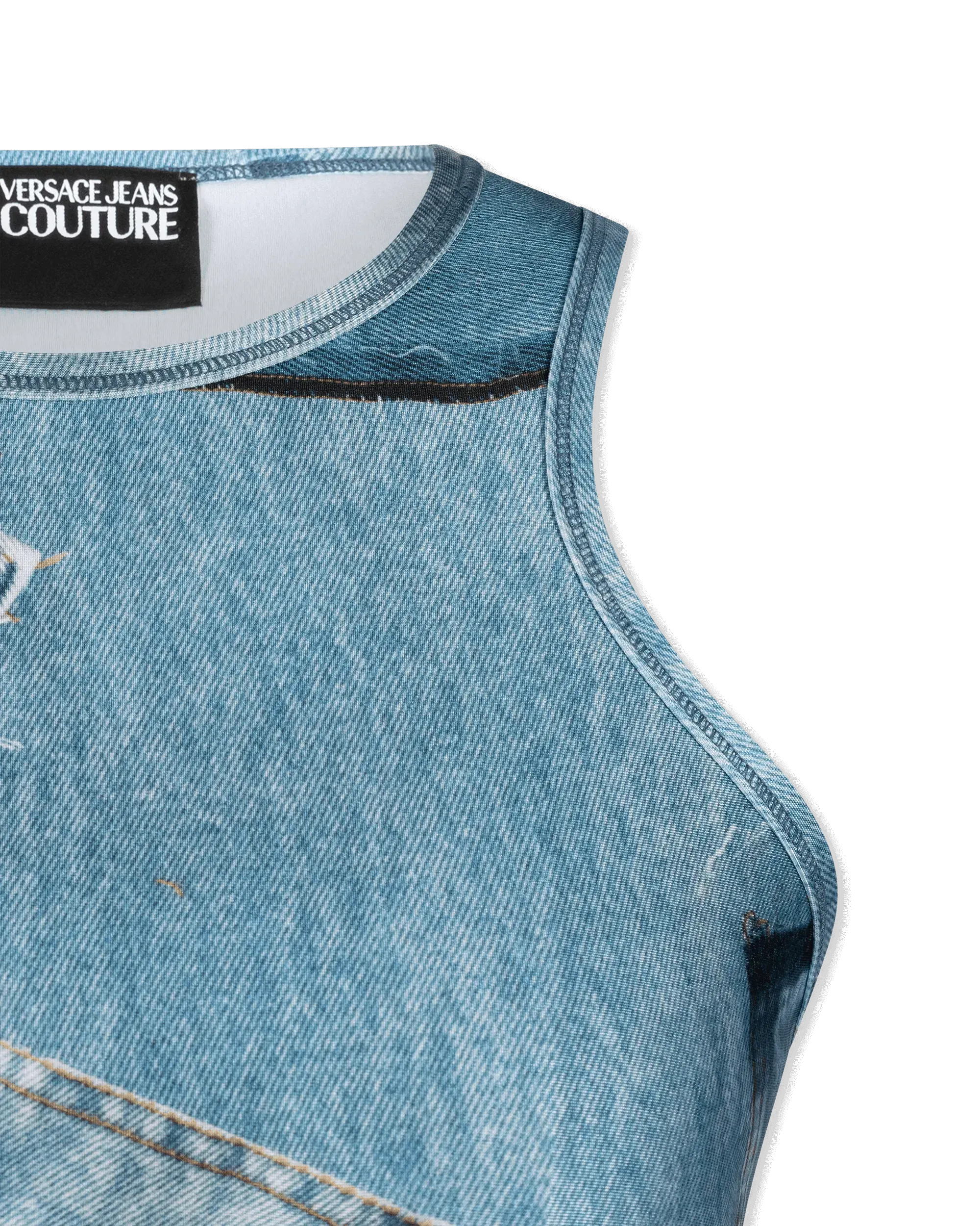 Denim Patchwork Crop Top