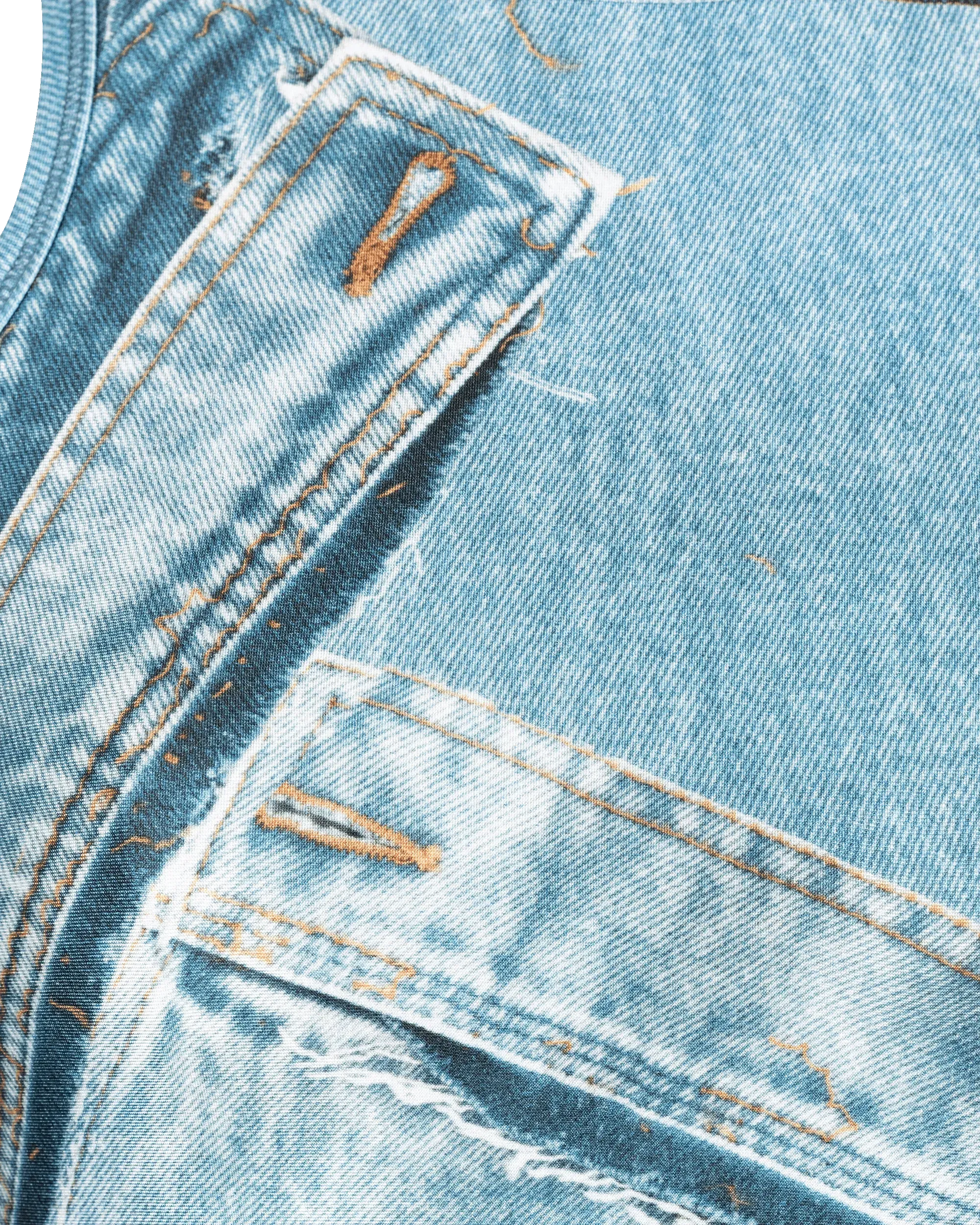 Denim Patchwork Crop Top