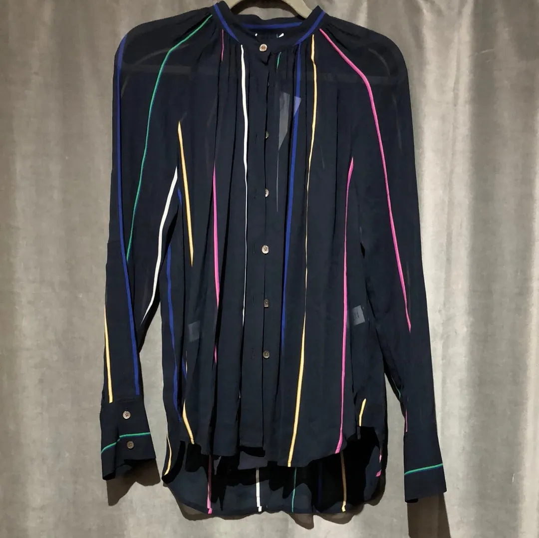DEREK Lam 10 Crosby Striped Sheer Button Down