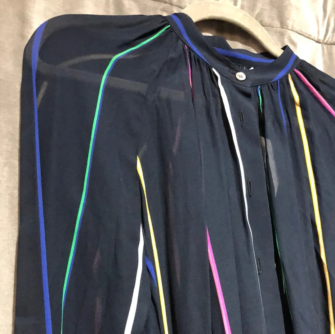 DEREK Lam 10 Crosby Striped Sheer Button Down
