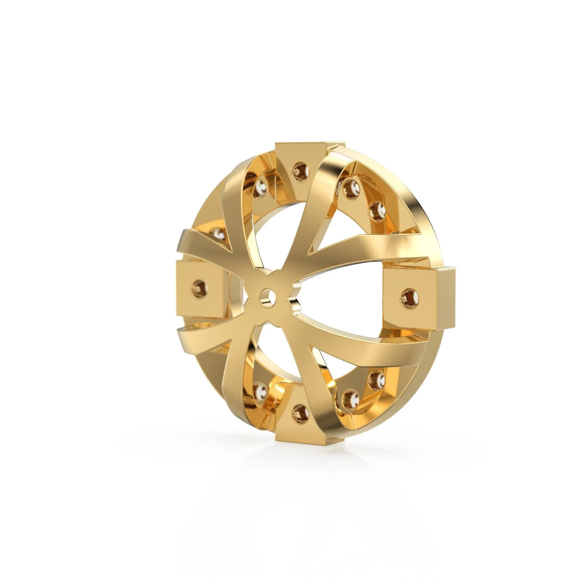 Diamond Solid Gold Earring Jacket for 8mm Round Pearl Beads / 2ct Diamond Solid Gold Earring Jacket Findings