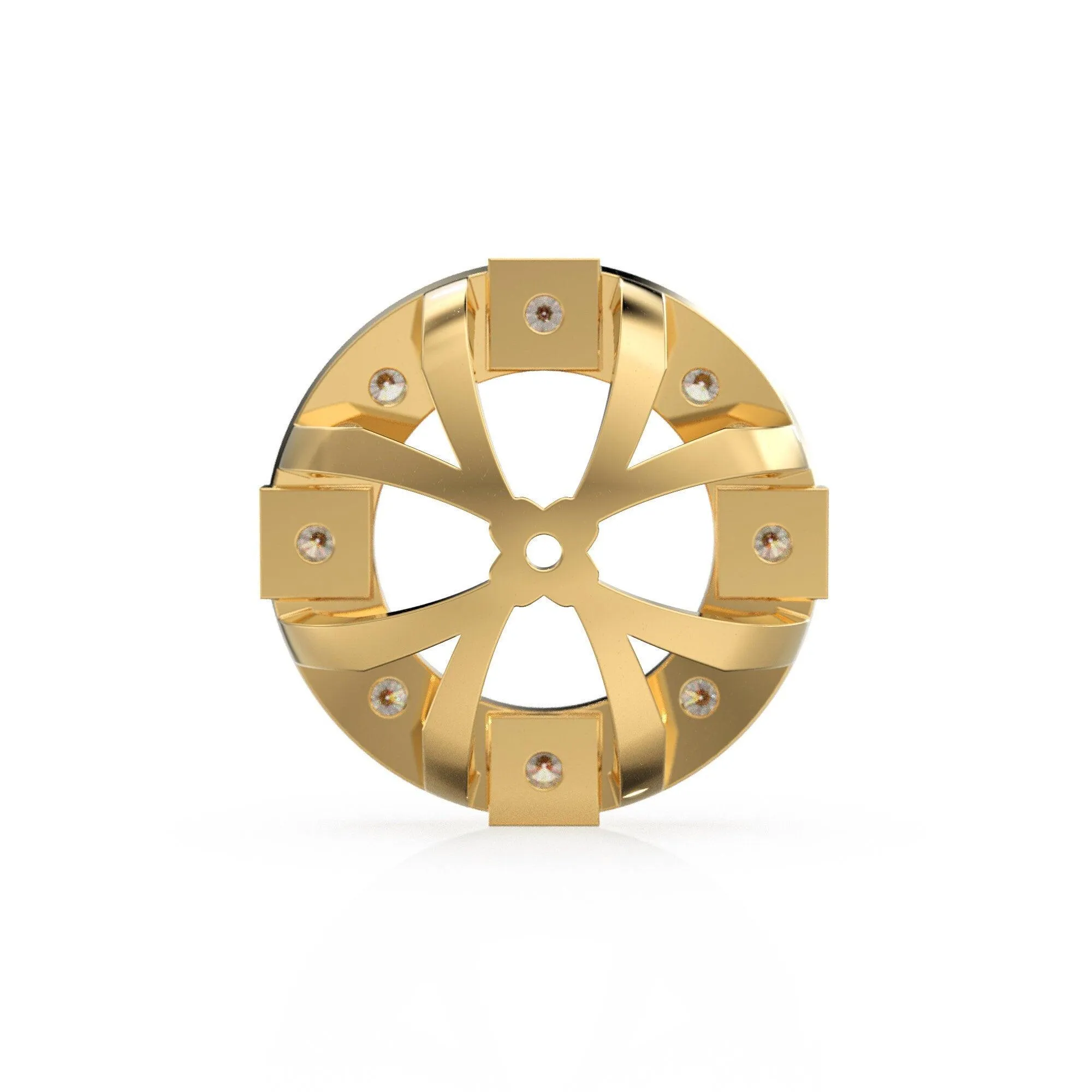 Diamond Solid Gold Earring Jacket for 8mm Round Pearl Beads / 2ct Diamond Solid Gold Earring Jacket Findings