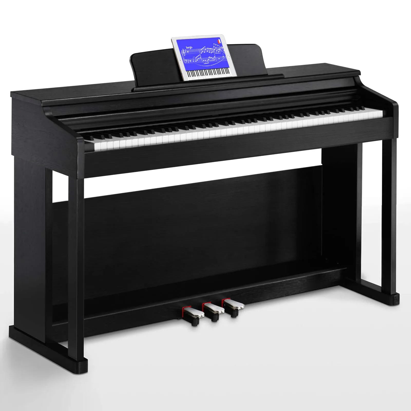 Donner DDP-100 White 88 Key Fully Weighted Upright Digital Piano 3 Pedal
